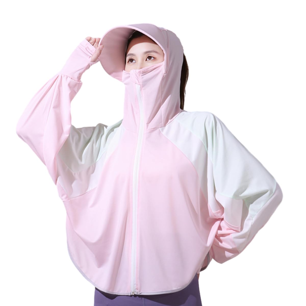 PALAY Sun Protection Hoodie for Women Sun Protection Hoodie Jacket Full Zip UPF 50+ UV Block Clothing with Brim for Running Hiking Outdoor Quick Dry, Pink PALAY Sun Protection Hoodie for Women Sun Protection Hoodie Jacket Full Zip UPF 50+ UV Block Clothing with Brim for Running Hiking Outdoor Quick Dry, Pink